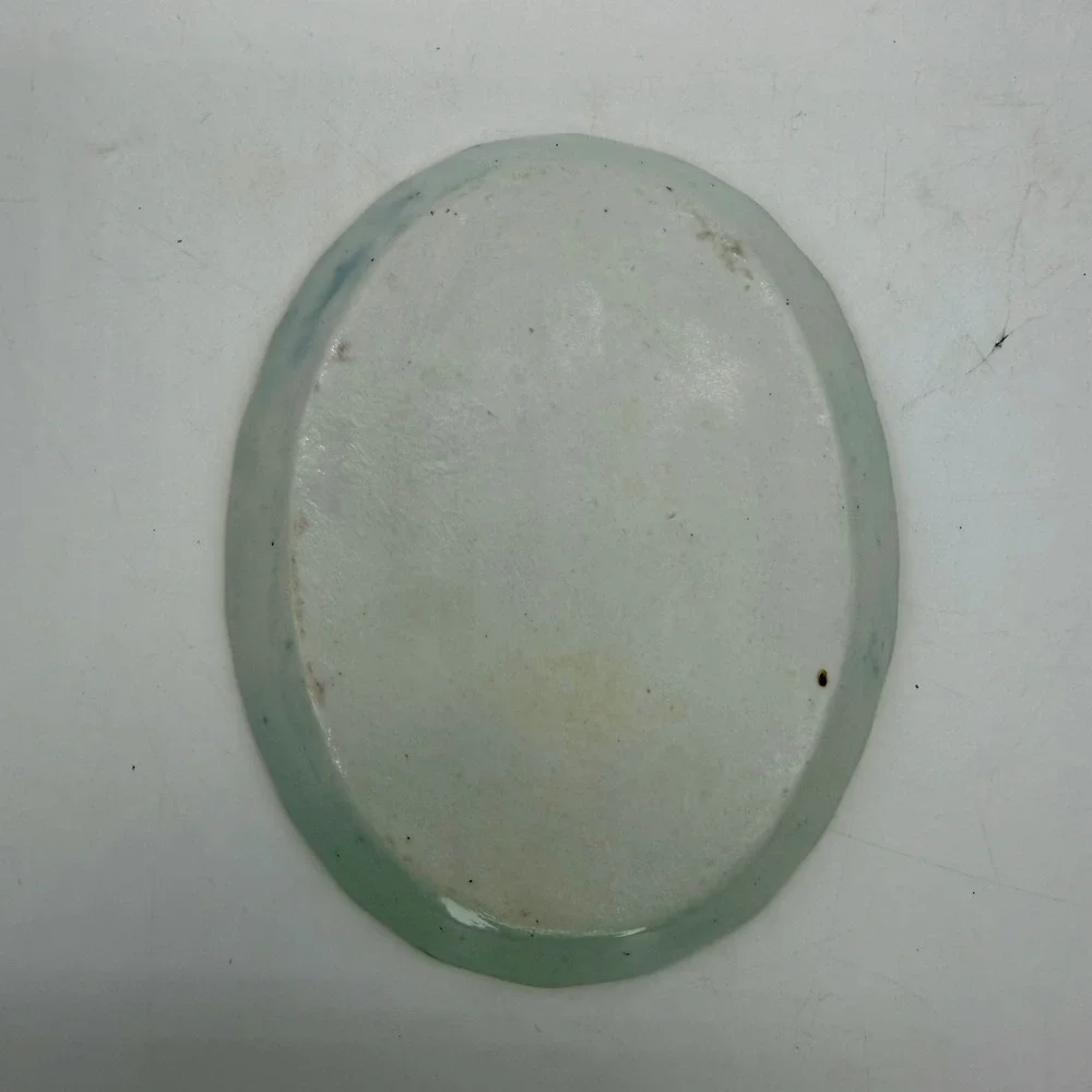 Antique Cobalt Blue Gold Gilt Porcelain Oval Trinket Dish Floral Scalloped Rim‎